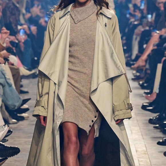 Ebani two-tone double-breasted cotton-gabardine trench coat (size IT 34) - Picture 1 of 12